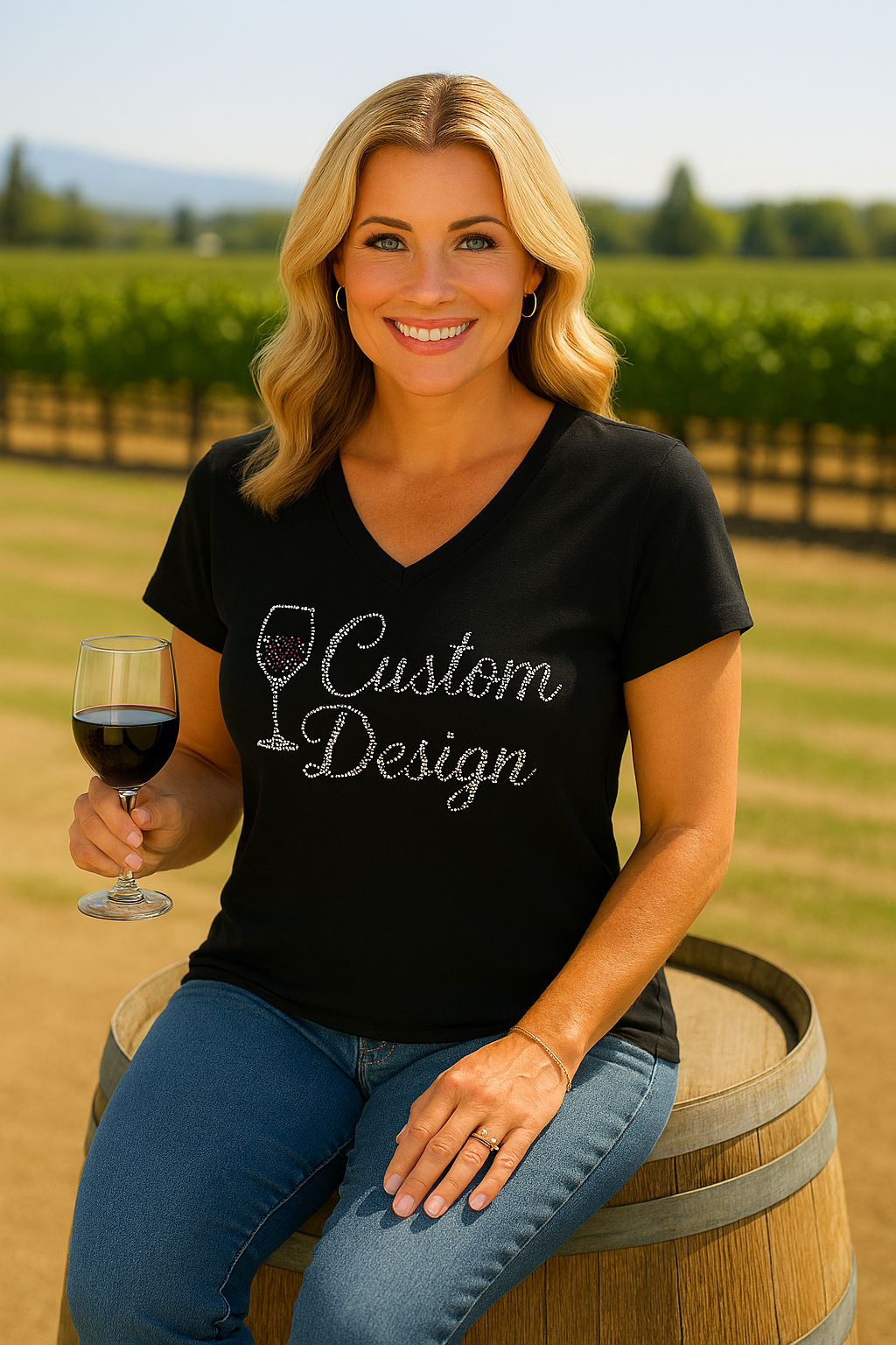 Custom Rhinestone Shirt Design