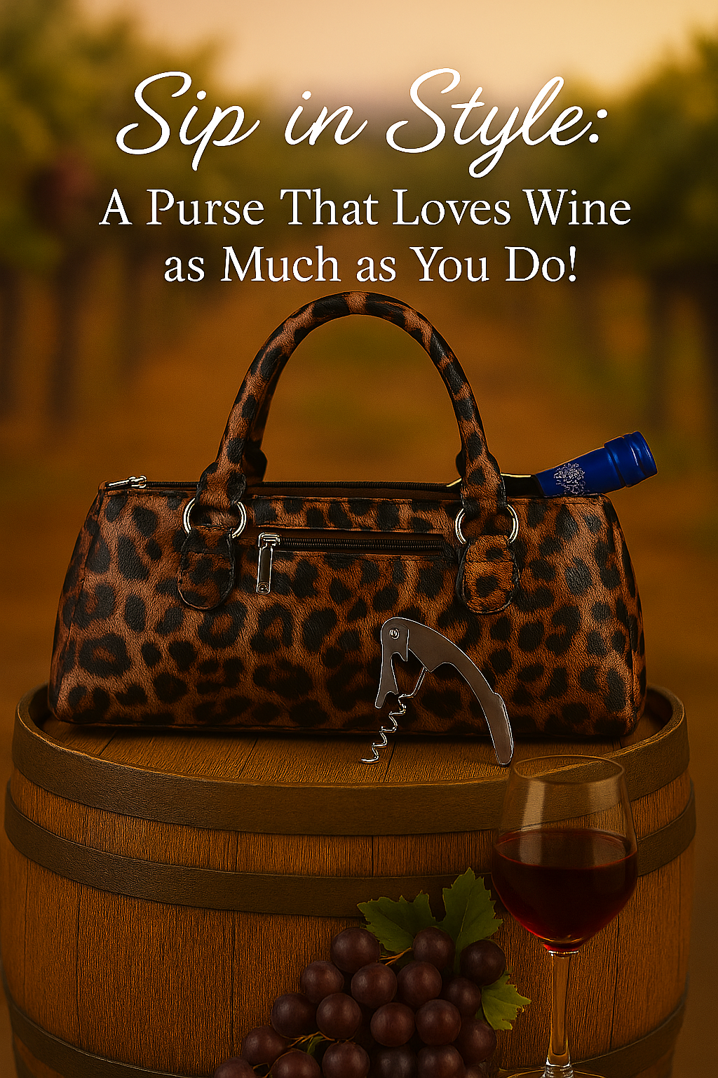 Insulated Wine Clutch Animal Print
