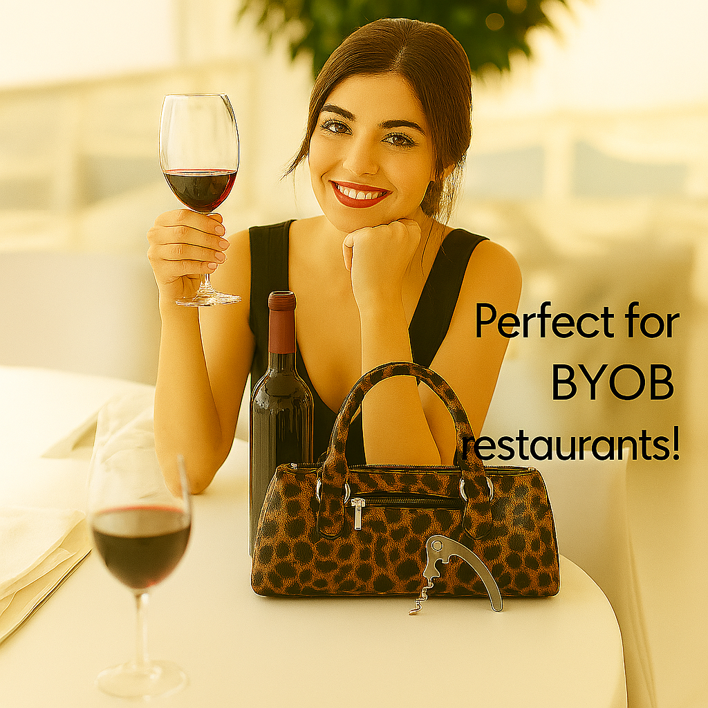 Insulated Wine Clutch Animal Print