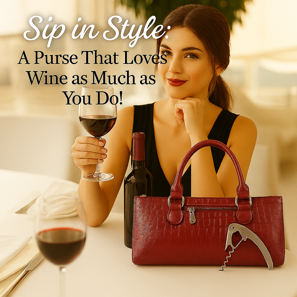 Insulated Wine Clutch Red Croc