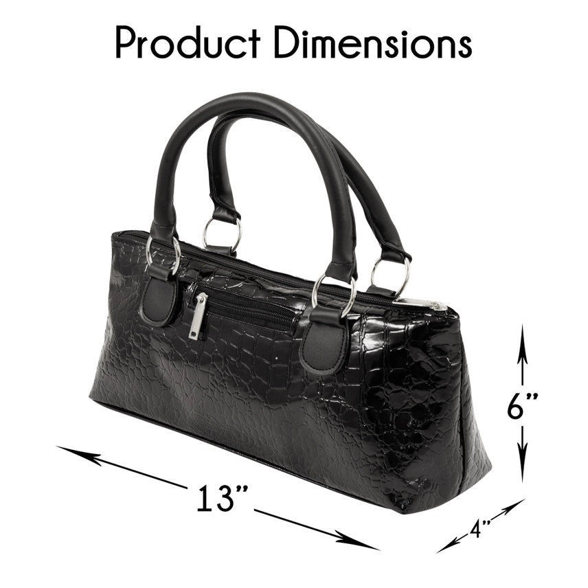 Insulated Wine Clutch Black croc