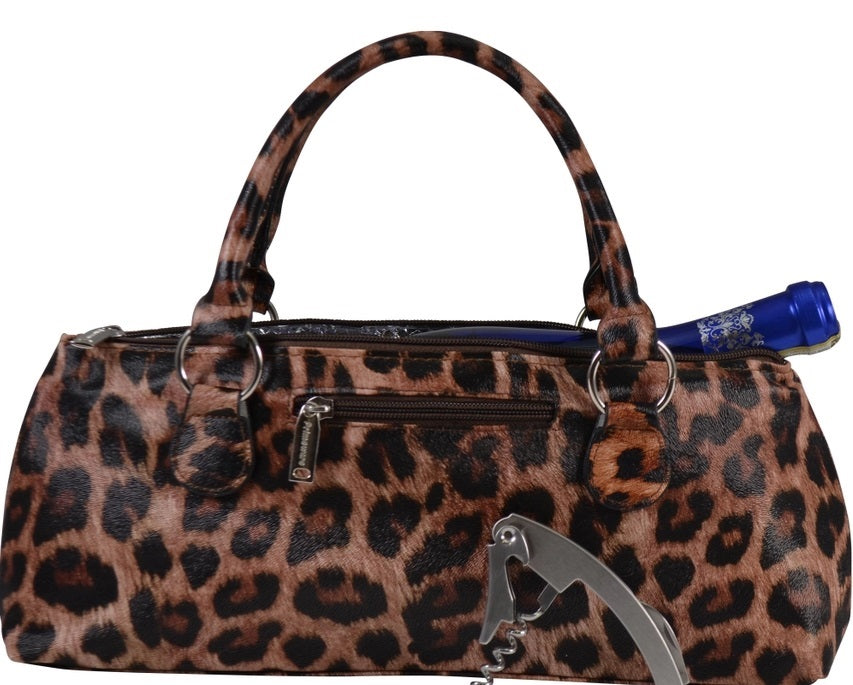 Insulated Wine Clutch Animal Print